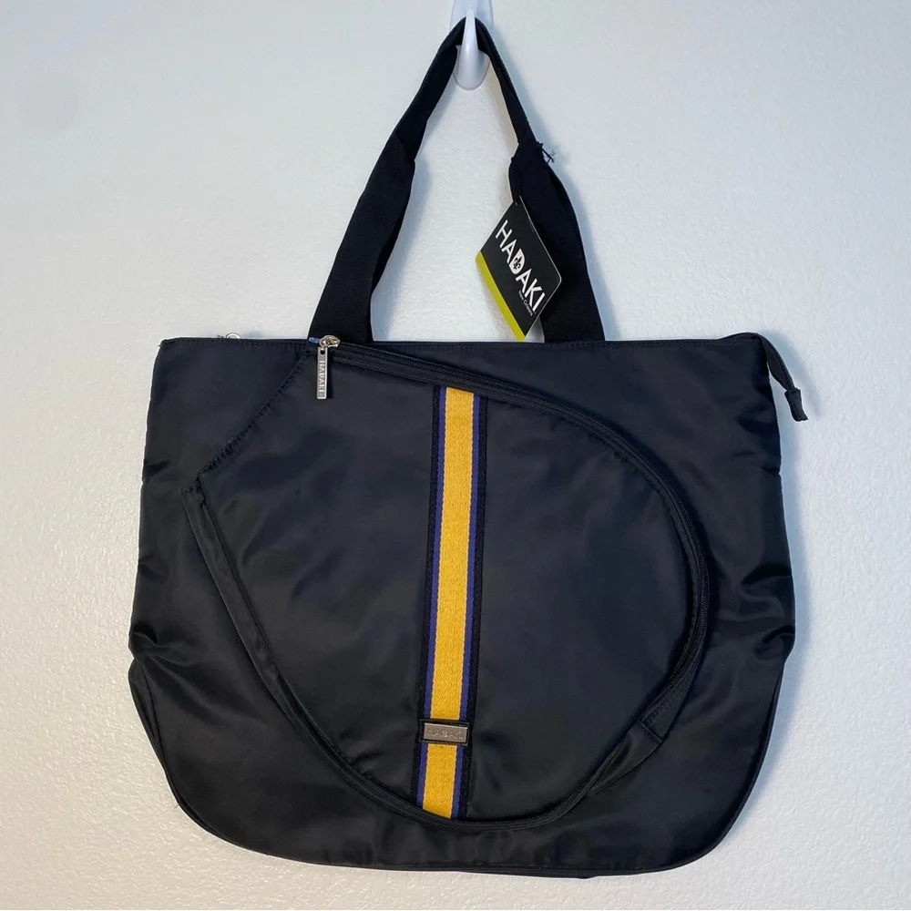 Hadaki Court-Ready Tennis Tote Black & Yellow NWT